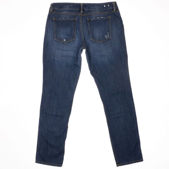 Cabi Jeans Womens 8 Slim Boyfriend Distressed Blue Low Mid Measures 33 x 29.5 - Picture 2 of 11